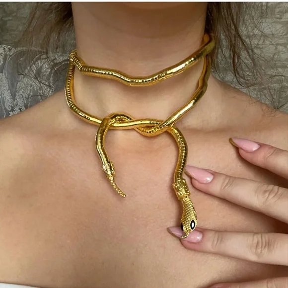 Snake Necklace For Adjustable Punk Snake Choker Snake Bracelet Hollween Jewelry - Picture 2 of 16